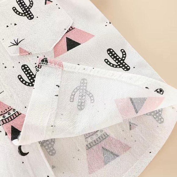 Baby Toddler Boy's Outfit Button Down Shirt Shorts Trendy Pink Southwest Outfit - Picture 2 of 4